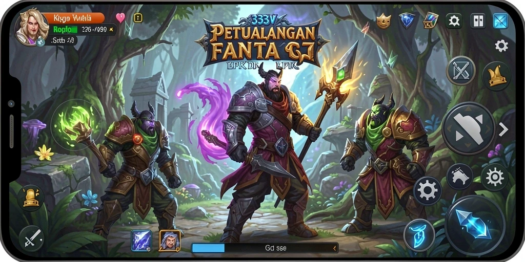 Tangkapan layar dari permainan RPG yang menunjukkan aksi dan karakter menarik.
