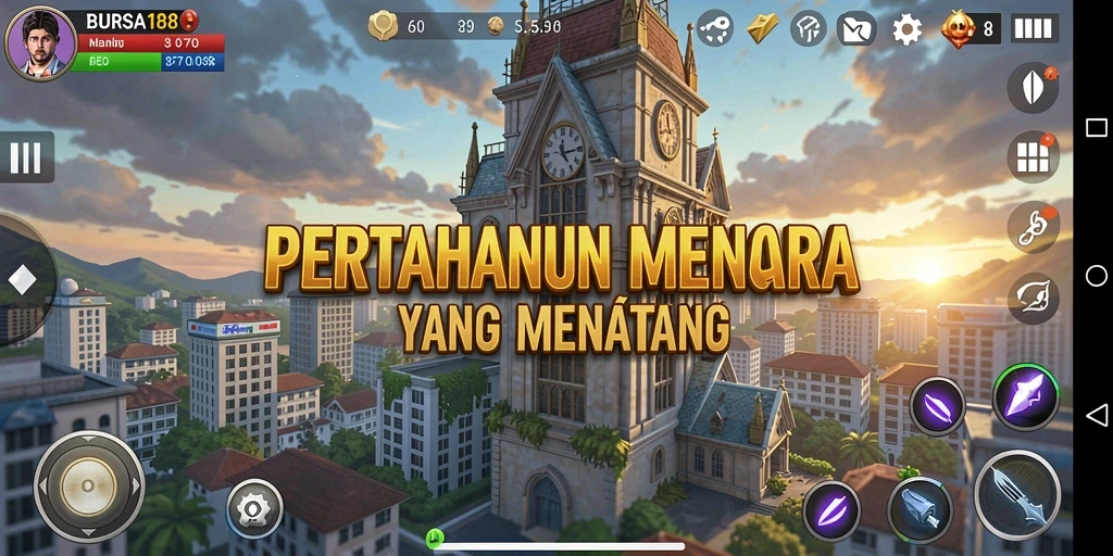 Tampilan gameplay BURSA188 yang mendebarkan dalam Tower Defense.