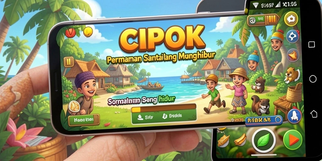 Screenshot gameplay <strong>CIPOK</strong> dengan grafis ceria dan kontrol intuitif.
