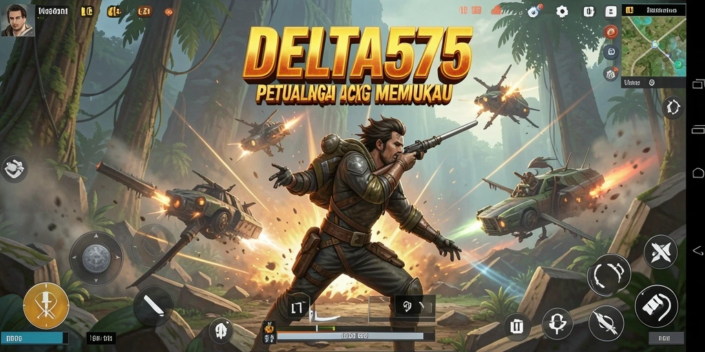 Tangkapan layar gameplay DELTA575 yang penuh aksi dan mendebarkan.
