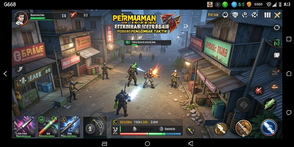 Tampilan gameplay G668 dengan pertempuran strategi yang intens.