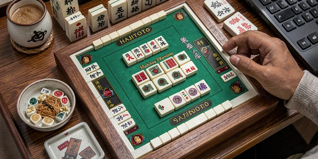 Tampilan gameplay seru HAJITOTO dengan tantangan Mahjong menarik.