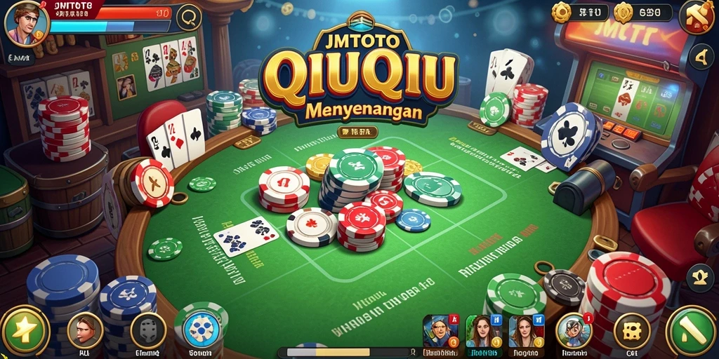 Tangkapan layar menampilkan aksi seru dalam permainan QiuQiu.