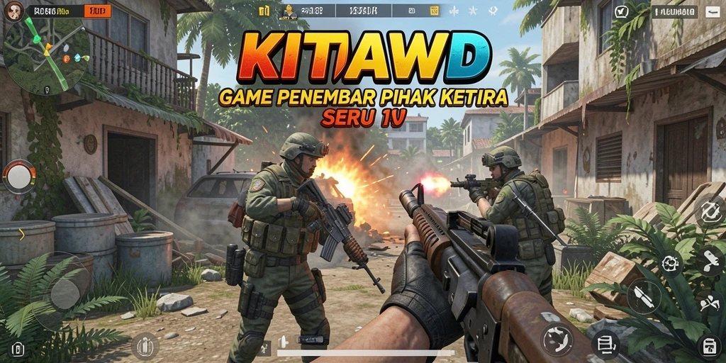 Screenshot KITAWD menampilkan aksi intens dalam gameplay TPS.