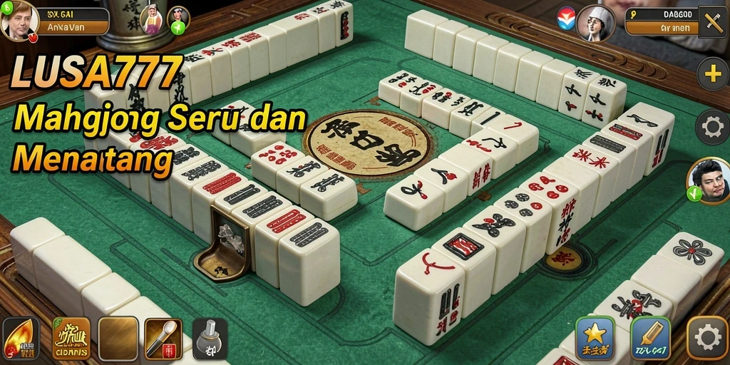 Tampilan gameplay LUSA777 yang menarik dalam permainan Mahjong.