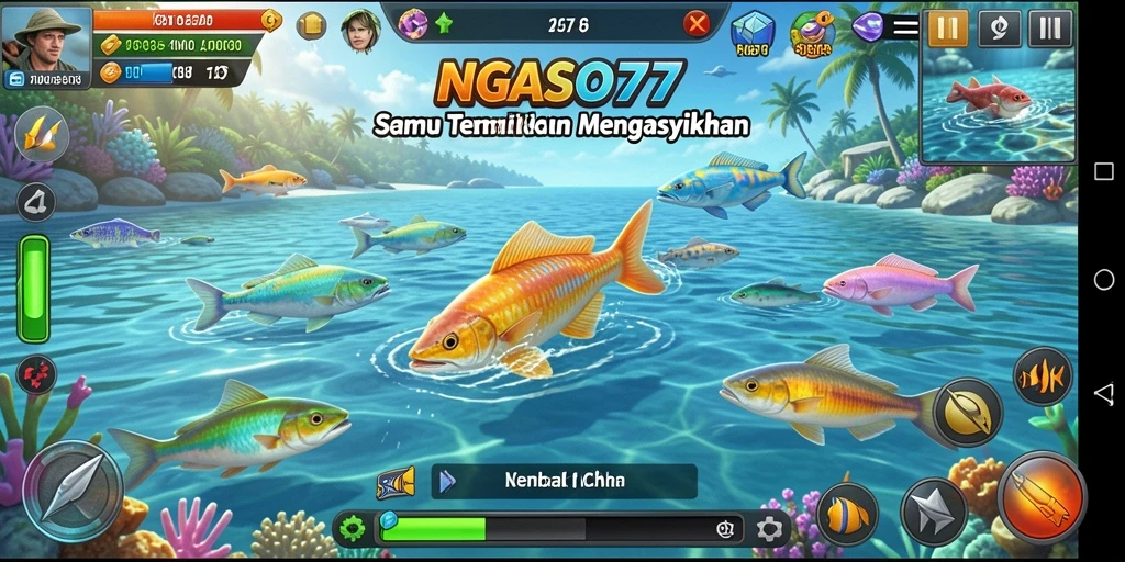 Screenshot gameplay Tembak Ikan yang seru dan penuh warna.