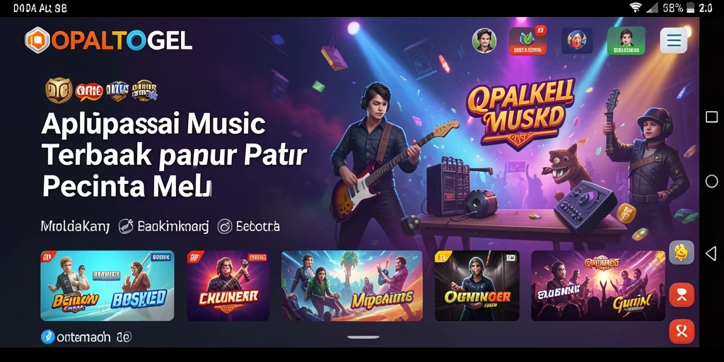 Screenshot gameplay OPALTOGEL menunjukkan pengguna menikmati berbagai musik.