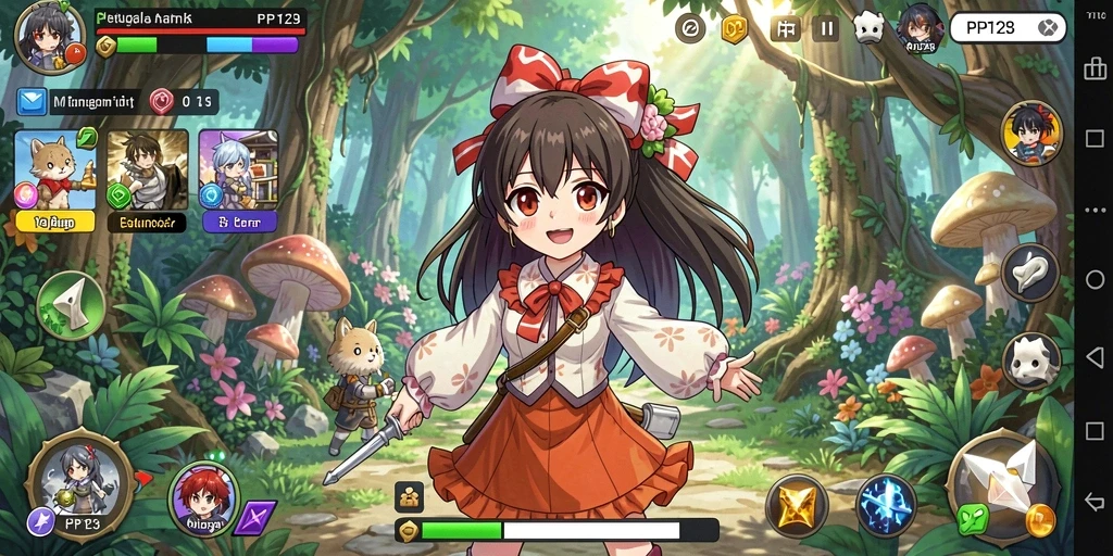 Tampilan gameplay PP123 yang menakjubkan dan penuh warna.