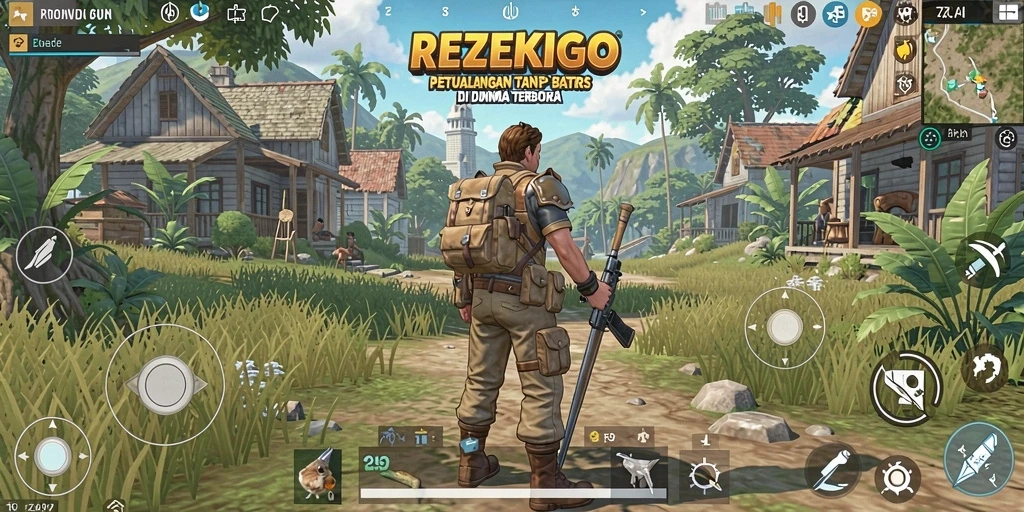 Screenshot gameplay <strong>REZEKIGO</strong> menunjukkan dunia terbuka yang luas dan dinamis.