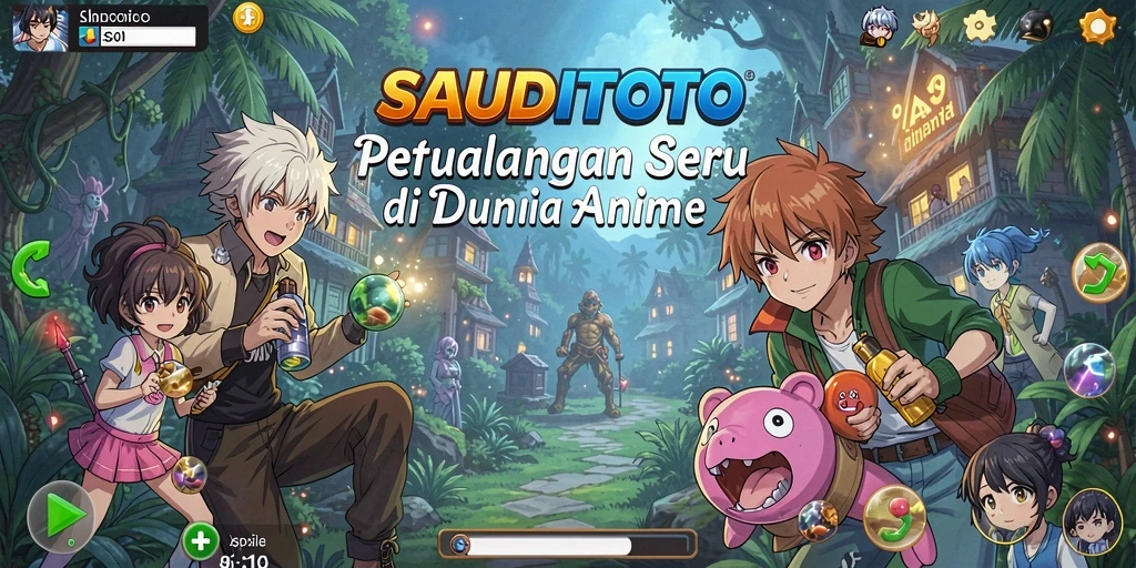 Tangkapan layar gameplay SAUDITOTO menampilkan aksi seru para karakter Anime.
