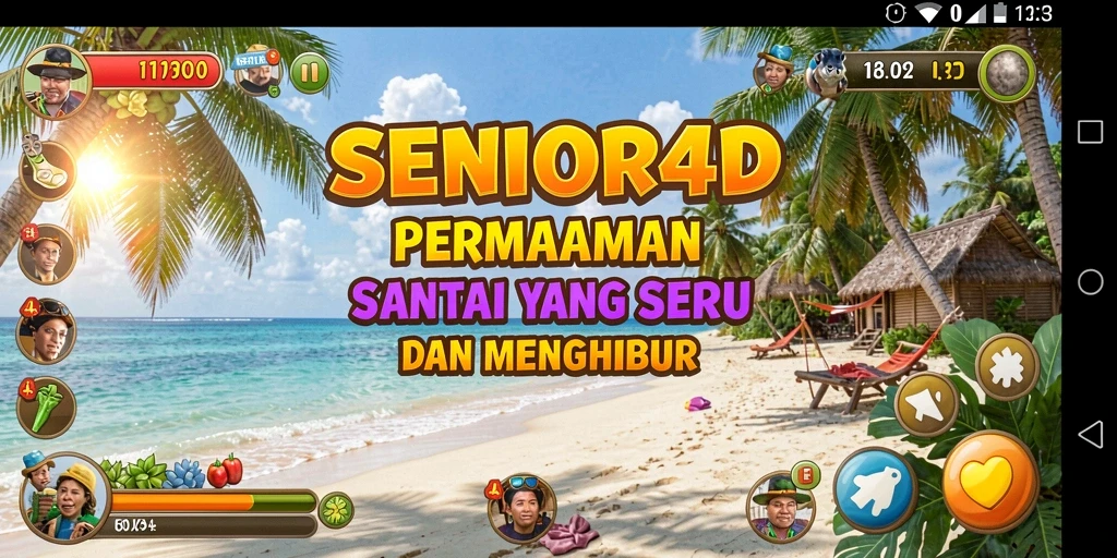 Tangkapan layar SENIOR4D menampilkan aksi permainan yang penuh warna dan menarik.