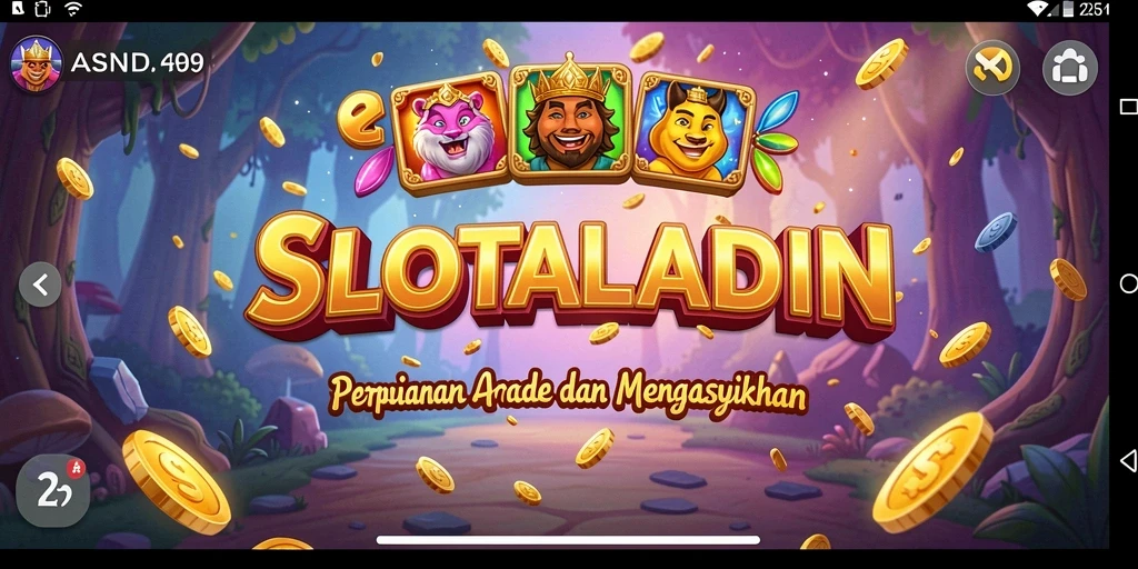 Tampilan gameplay SLOTALADIN yang penuh warna dan dinamis.