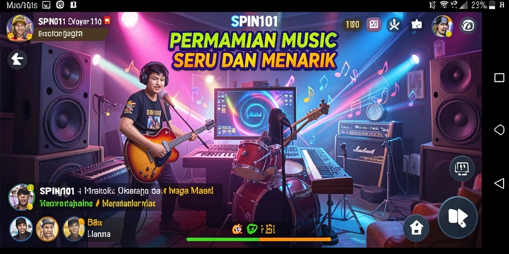 Screenshot gameplay SPIN101 menampilkan tantangan musik yang mendebarkan.