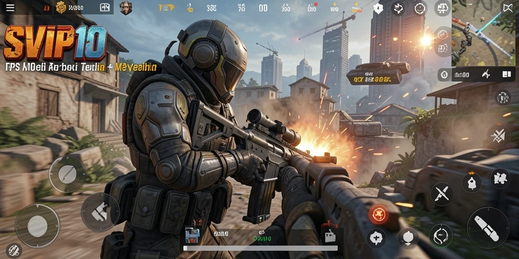 Tampilan gameplay intens dari SVIP10 yang menampilkan aksi TPS.