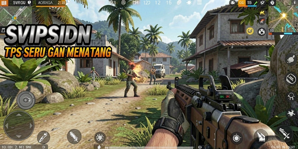 Screenshot gameplay SVIPSIDN yang menunjukkan aksi tembak-menembak seru.