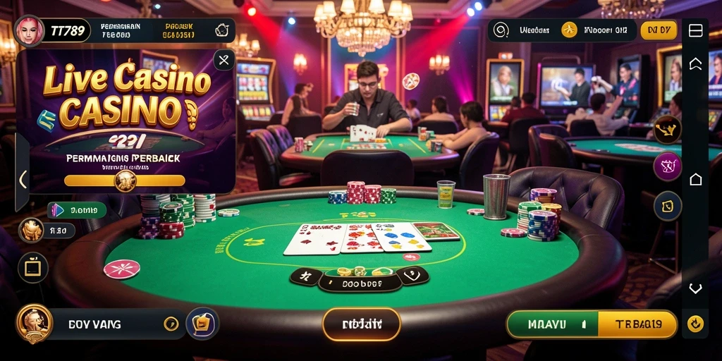Tampilan permainan Live Casino di TT789 yang mendebarkan.