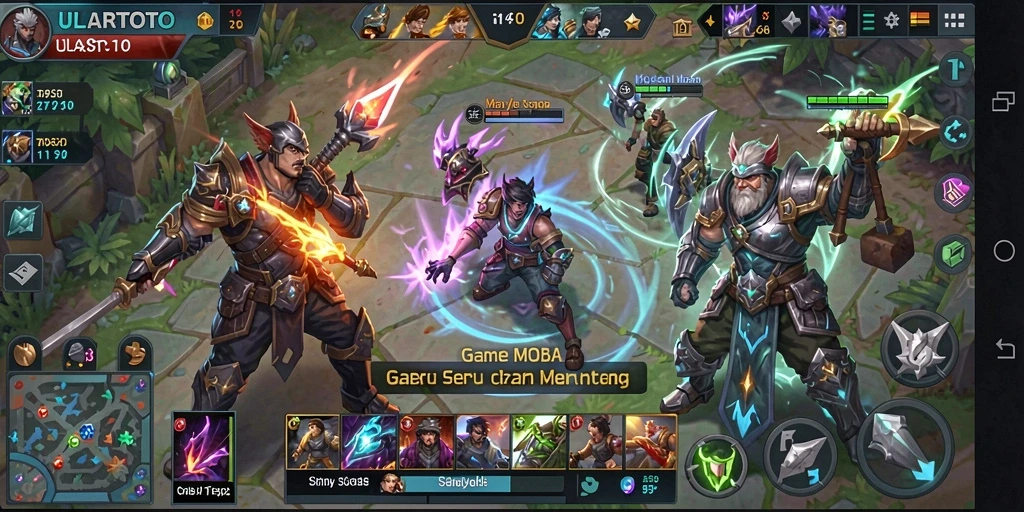 Screenshot ULARTOTO menampilkan aksi seru dalam permainan MOBA.